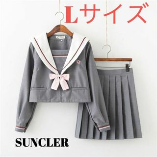 【L】グレー　制服　コスプレ　新品　春　アイドル　入学式　イベント　長袖　冬(コスプレ)