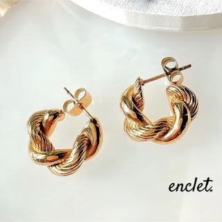 enclet. ステンレス タイニー ツイスト ラウンドピアス(ピアス)