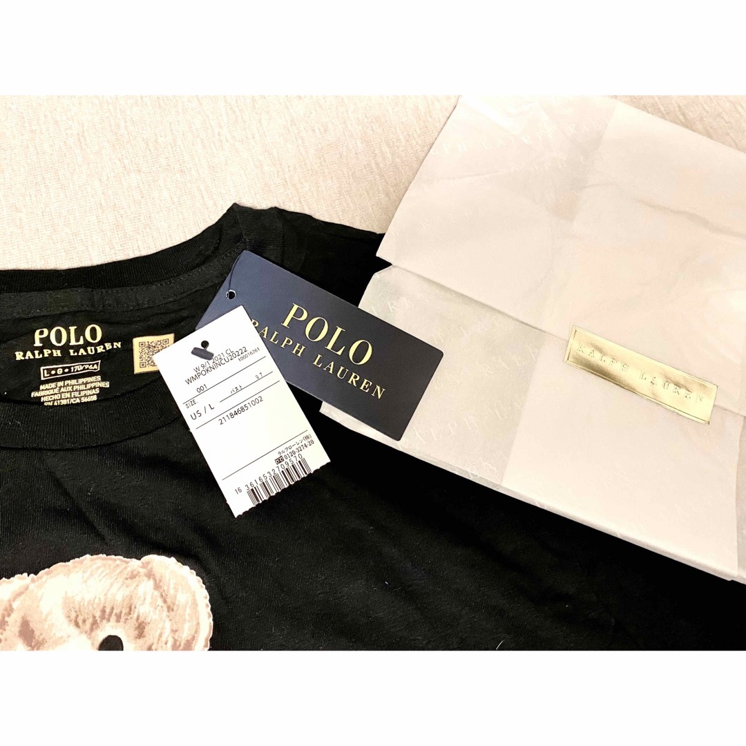 POLO RALPH LAUREN(ポロラルフローレン)のラルフローレン ポロベアTシャツ　ブラック　L レディースのトップス(Tシャツ(半袖/袖なし))の商品写真
