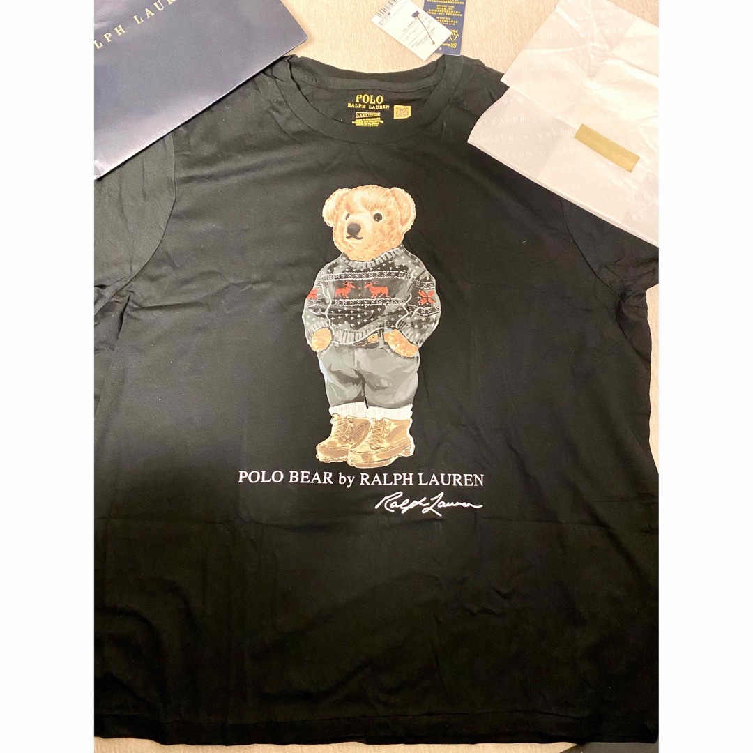 POLO RALPH LAUREN(ポロラルフローレン)のラルフローレン ポロベアTシャツ　ブラック　L レディースのトップス(Tシャツ(半袖/袖なし))の商品写真