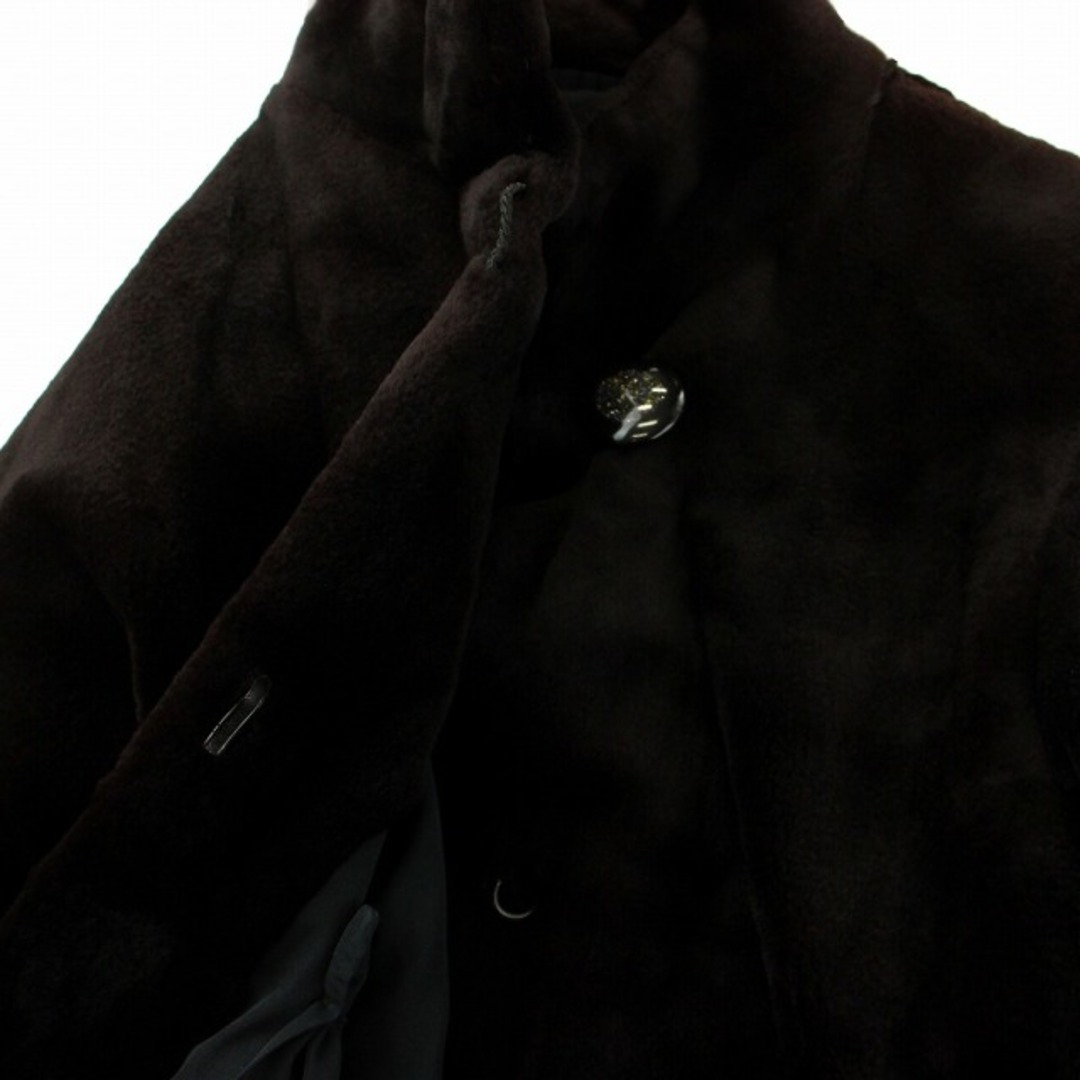 サガミンク 毛皮コート ランチミンク ロング スタンドカラー 茶色