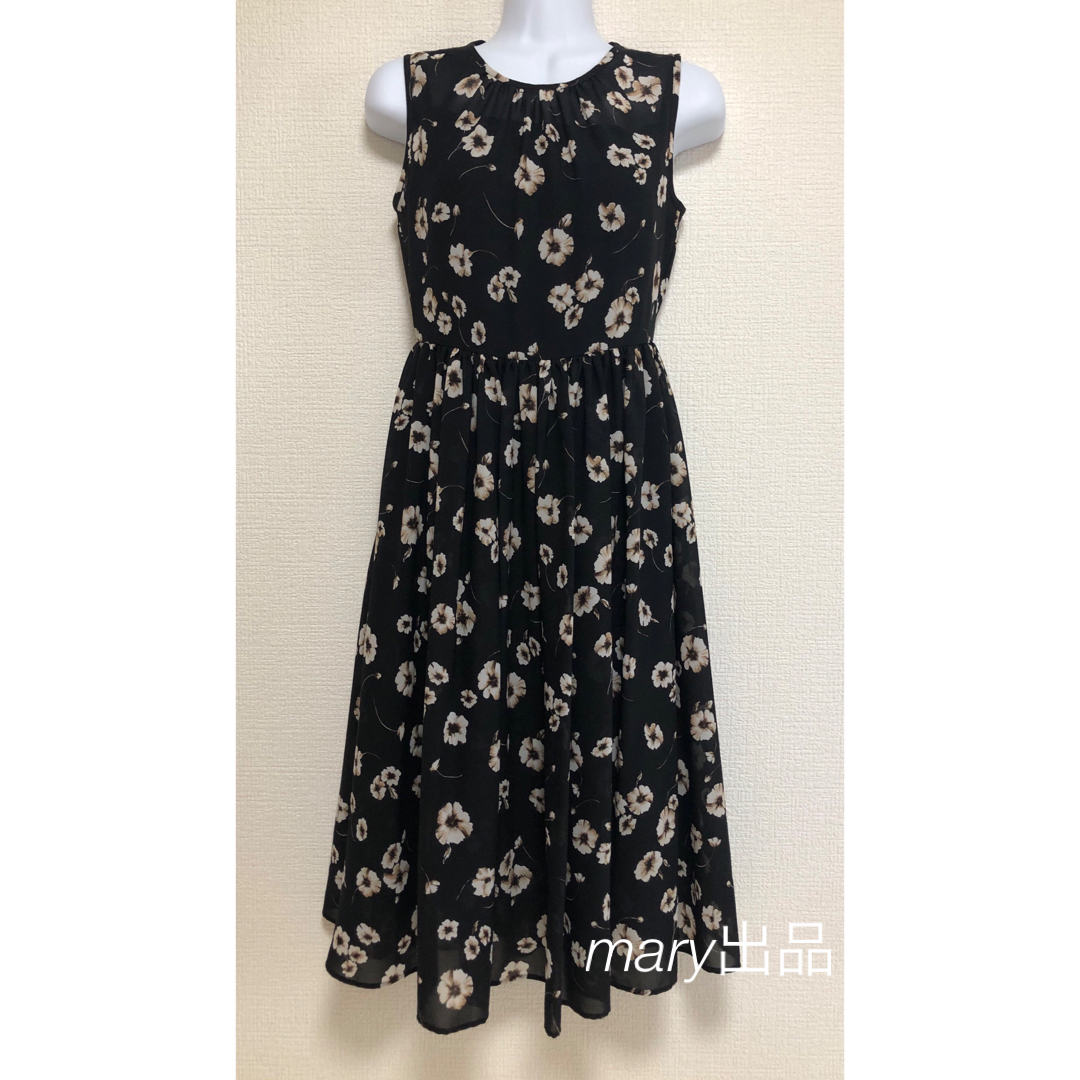 美品★Aveniretoile★アベニールエトワール★花柄プリントワンピース★黒 | フリマアプリ ラクマ