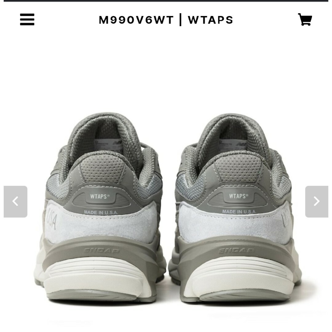 W)taps(ダブルタップス)のWTAPS × New Balance 990V6 "Gray" メンズの靴/シューズ(スニーカー)の商品写真