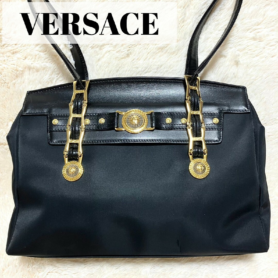 ★VERSACE★ヴェルサーチ サンバースト ヴィンテージ ショルダーバッグ 黒