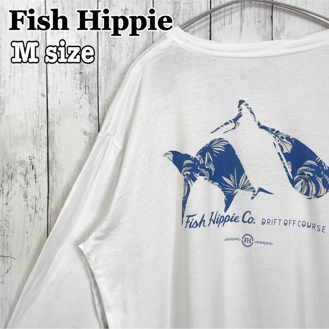 Fish Hippie 魚 バックプリント 海外古着 ロンt 長袖ロングスリーブの