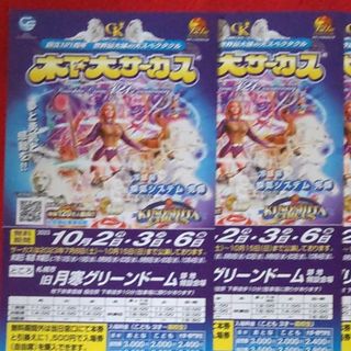 サーカス(circus)の【ひめちゃん様専用】木下大サーカス 札幌公演 期日指定  平日御招待券  2枚(サーカス)