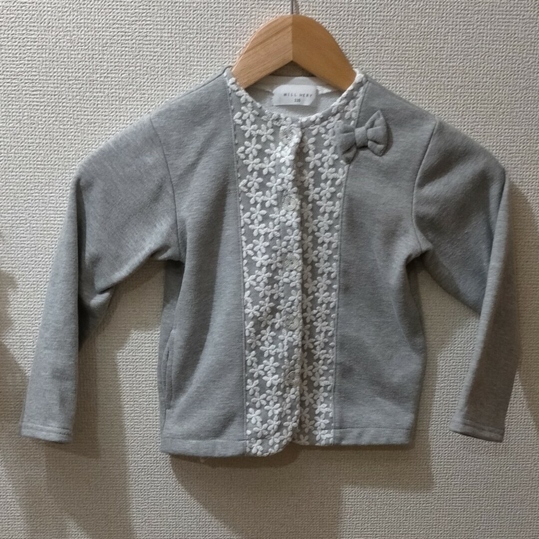 WILL MERY(ウィルメリー)のwill mery ノーカラージャケット 110 キッズ/ベビー/マタニティのキッズ服女の子用(90cm~)(ジャケット/上着)の商品写真