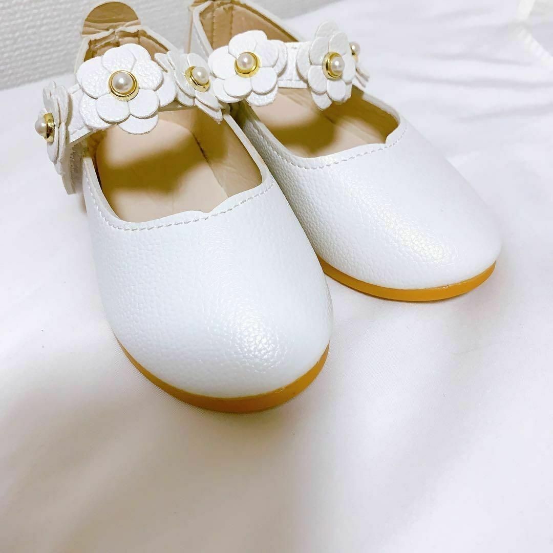 キッズシューズ 靴 女の子 フォーマル靴 ホワイト 白 七五三 結婚式 発表会