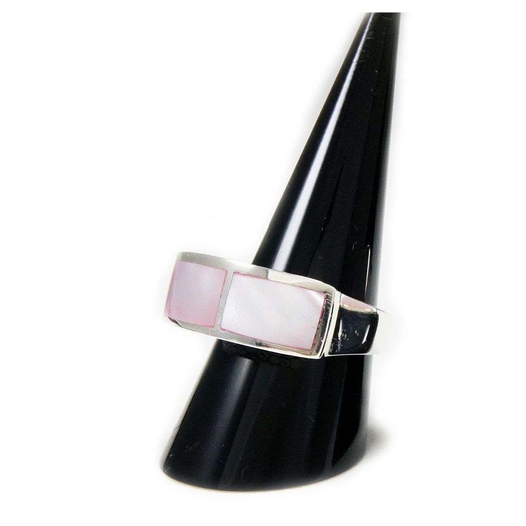ピンク マザー・オブ・パール シェル 925シルバーリング PR-030PK レディースのアクセサリー(リング(指輪))の商品写真