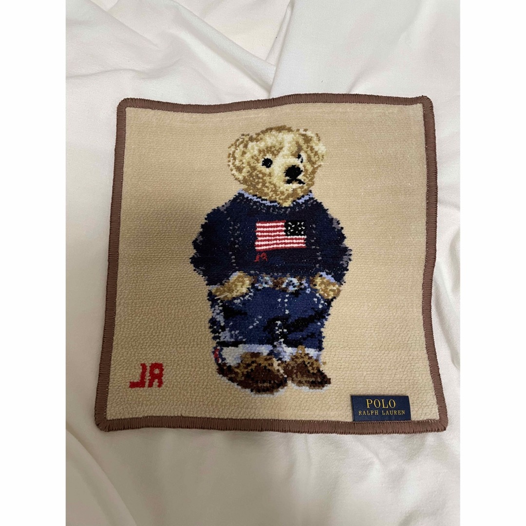 POLO RALPH LAUREN(ポロラルフローレン)のポロラルフローレン　ポロベア　シェニール織　ハンカチ　ベージュ レディースのファッション小物(ハンカチ)の商品写真