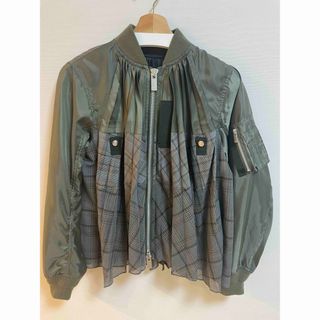 sacai - sacai 22SS ブルゾンジャケットドッキングチェックプリーツ