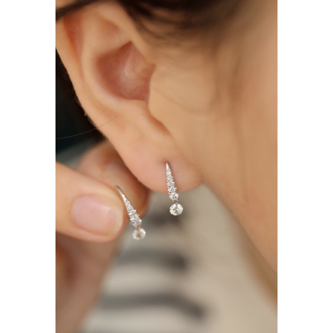 販売 公式 天然ダイヤモンドピアス0.4ct k18 ピアス(両耳用
