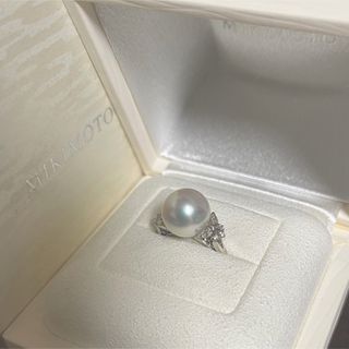 ミキモト(MIKIMOTO)の【ご専用】大玉白蝶パールリング11.3mm ダイヤモンド付き7号(リング(指輪))