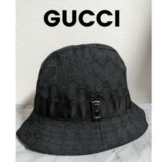 Gucci - 【美品】GUCCI 黒 バケットハットモノグラム GGの通販｜ラクマ