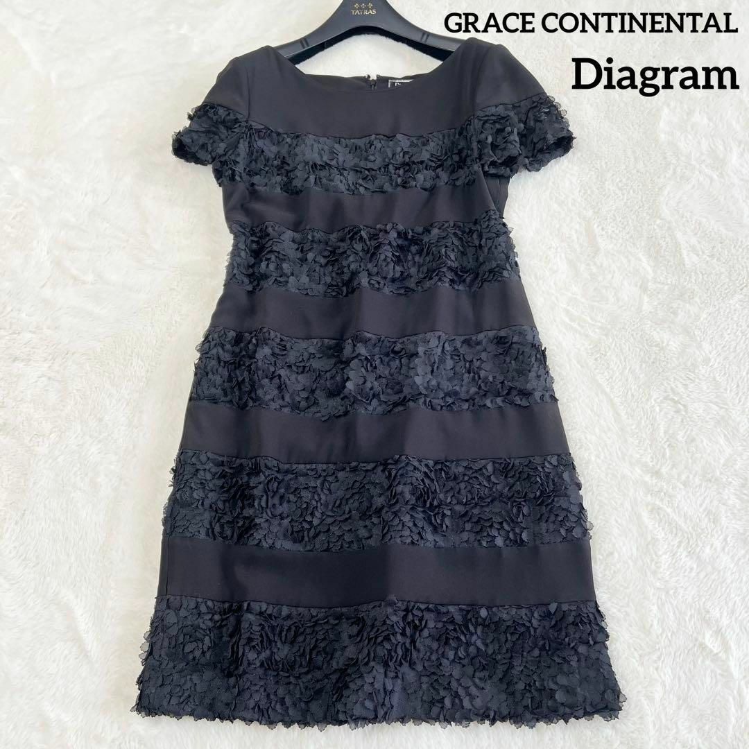 GRACE CONTINENTAL(グレースコンチネンタル)のDiagram 半袖 ワンピース チュニック ドレス フォーマル レース フリル レディースのワンピース(ミニワンピース)の商品写真