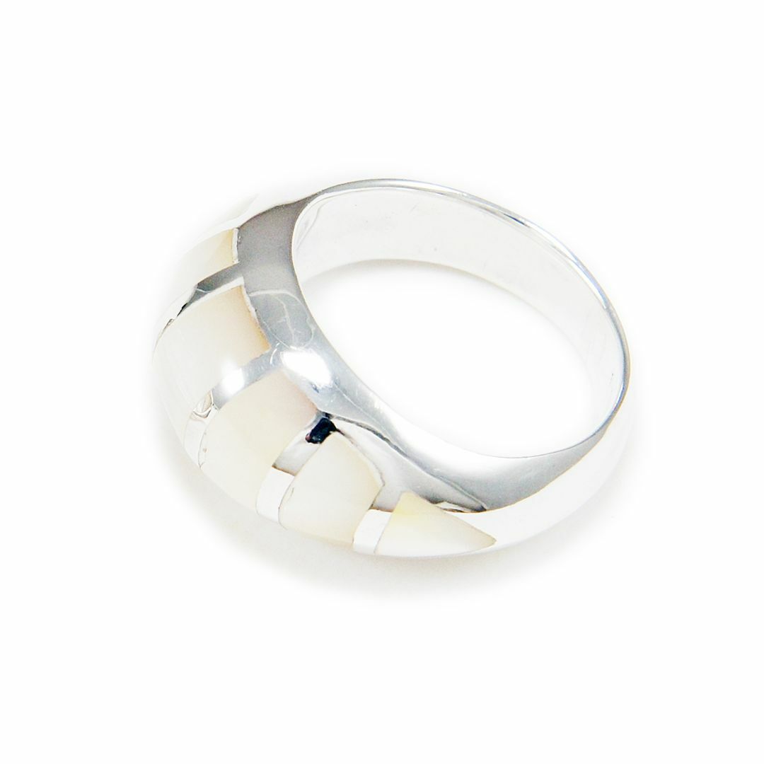 マザー・オブ・パール シェル 925シルバーリング PR-028WT レディースのアクセサリー(リング(指輪))の商品写真