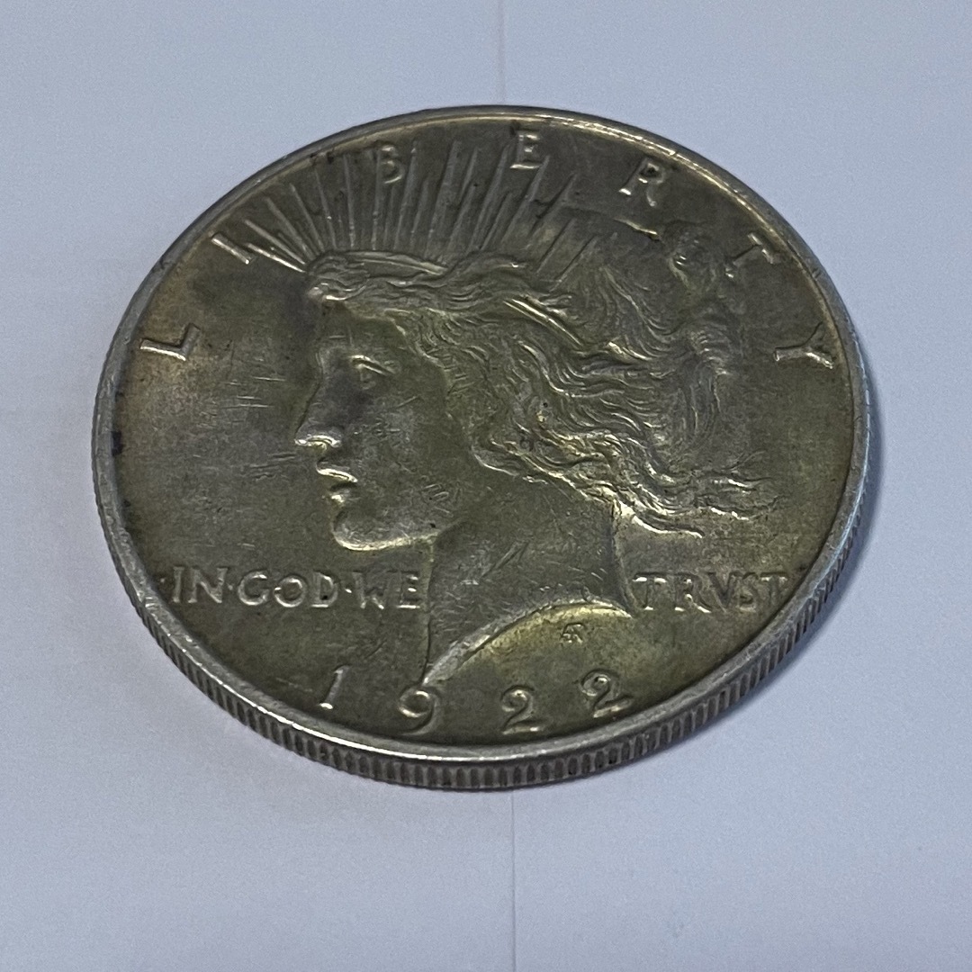 1922 年アメリカピースドル1$銀貨、旧硬貨 エンタメ/ホビーの美術品/アンティーク(貨幣)の商品写真