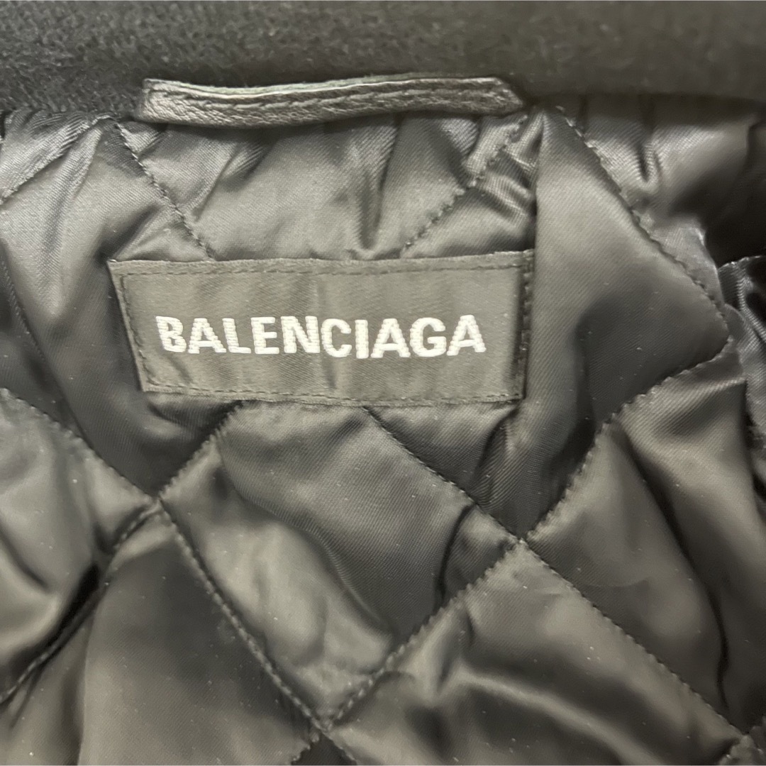 ✨美品✨ BALENCIAGA レザー✖️ウール スタジャン ブラック XL