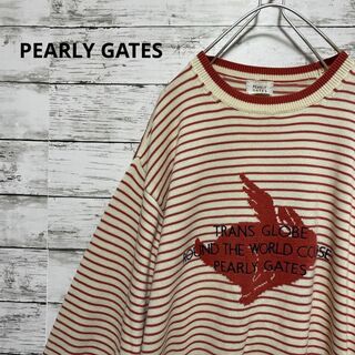 パーリーゲイツ(PEARLY GATES)のPEARLY GATES ボーダー柄セーター 刺繍 入手困難 激レア 古着(ニット/セーター)