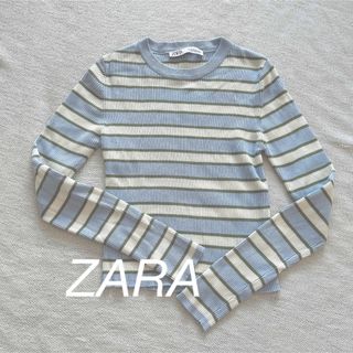 ザラ(ZARA)の美品✨ZARA ボーダー　レーヨンニット(ニット/セーター)