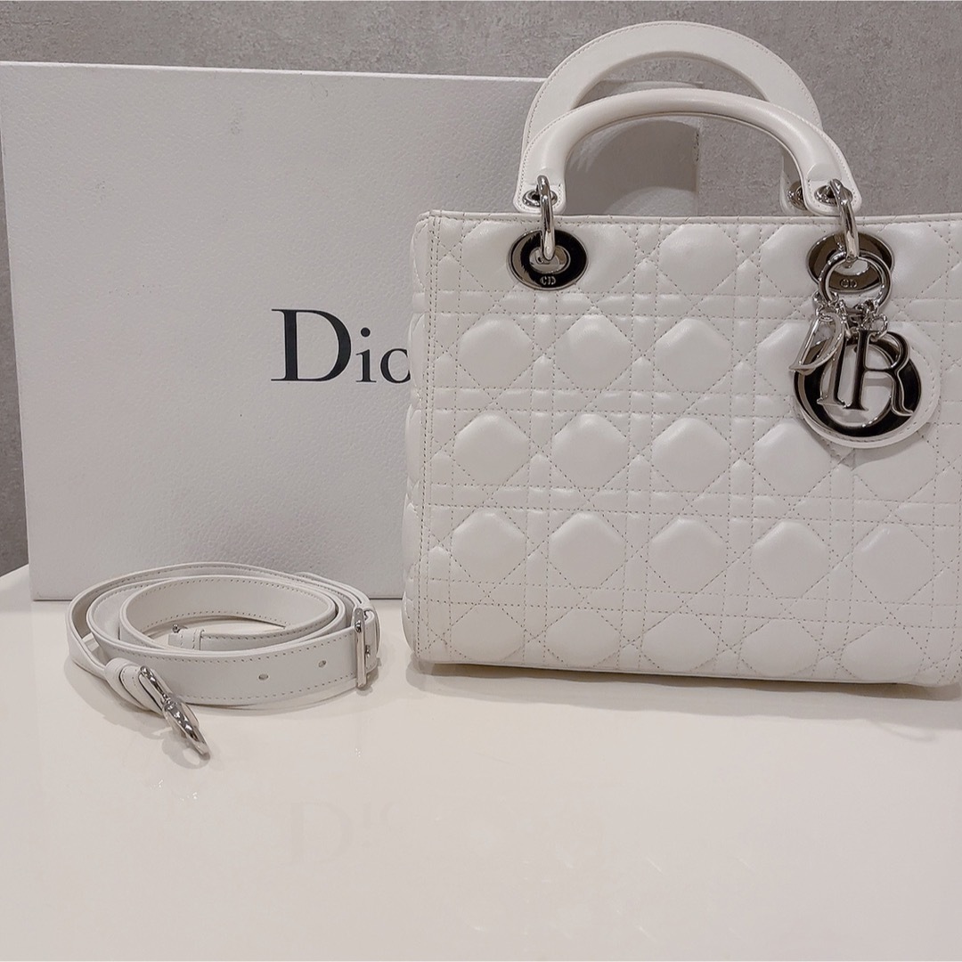 Dior レディディオール ミディアムバッグ シルバー金具