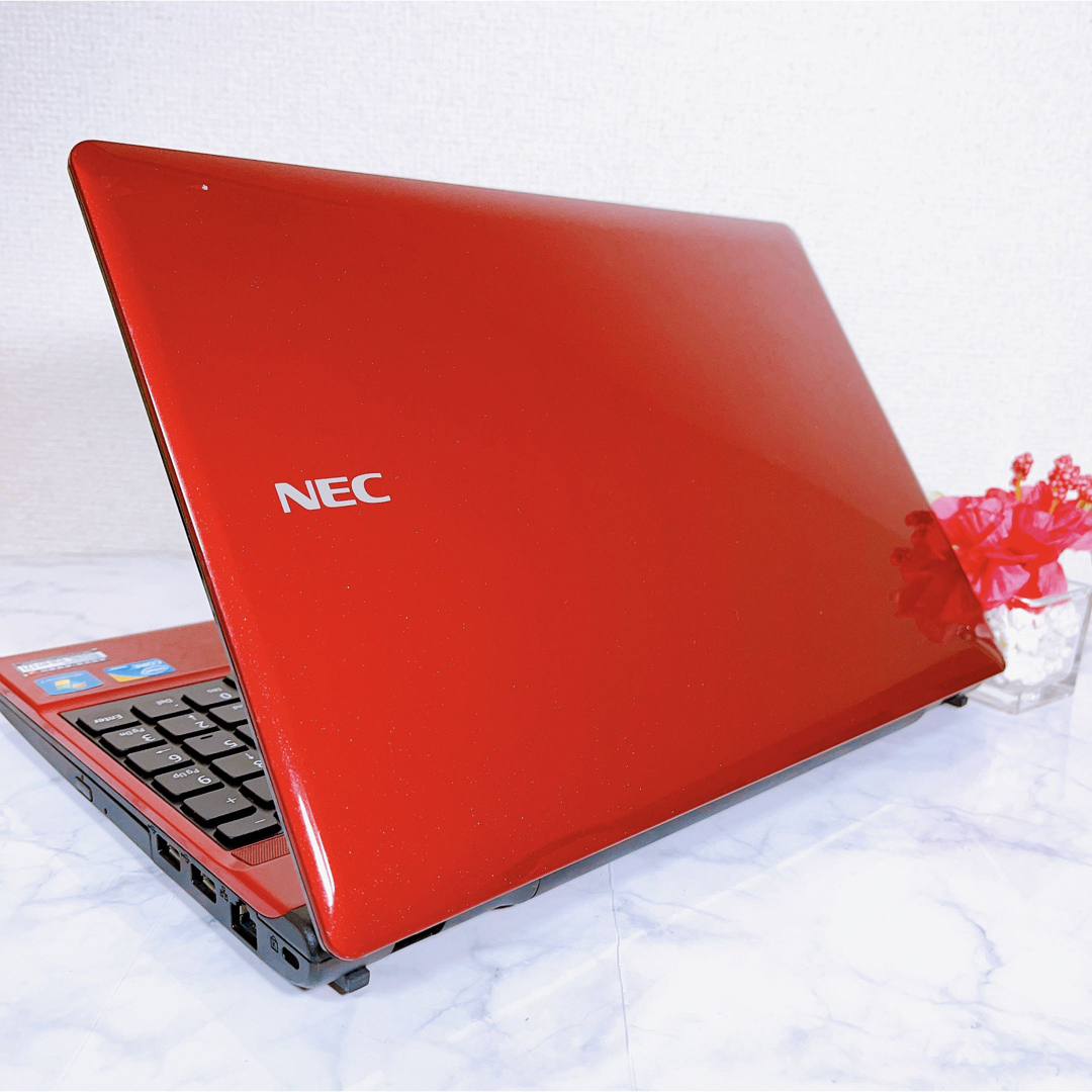 NEC - 美品✨新品爆速SSD✨すぐに使えるノートパソコン✨可愛いレッド ...