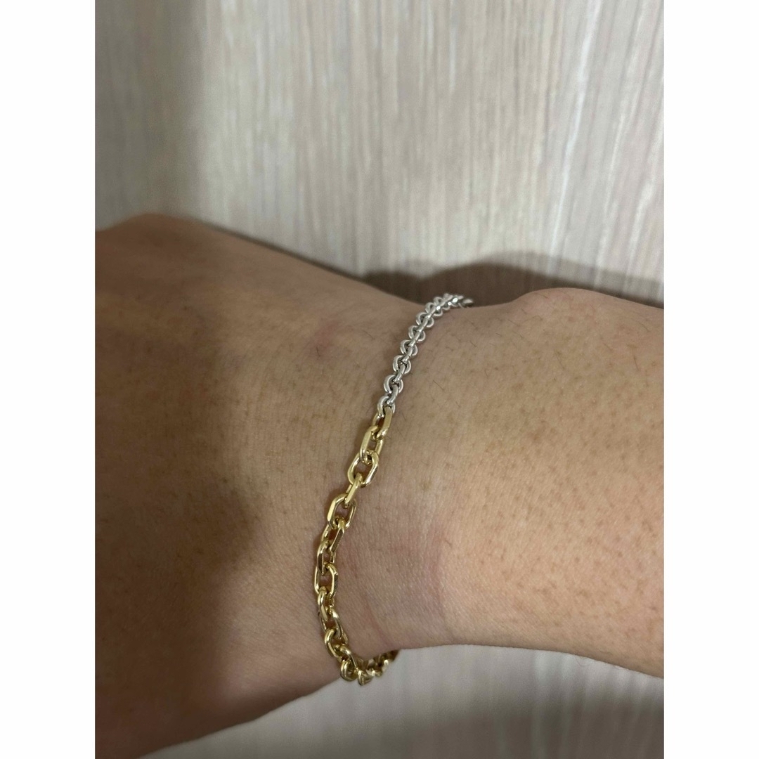 Cartier(カルティエ)の750YG/750WG ツートーンカラーブレスレット デュオチェーン メンズのアクセサリー(ブレスレット)の商品写真