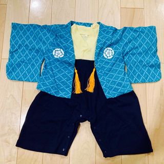 【美品】袴ロンパース 80 男の子(和服/着物)