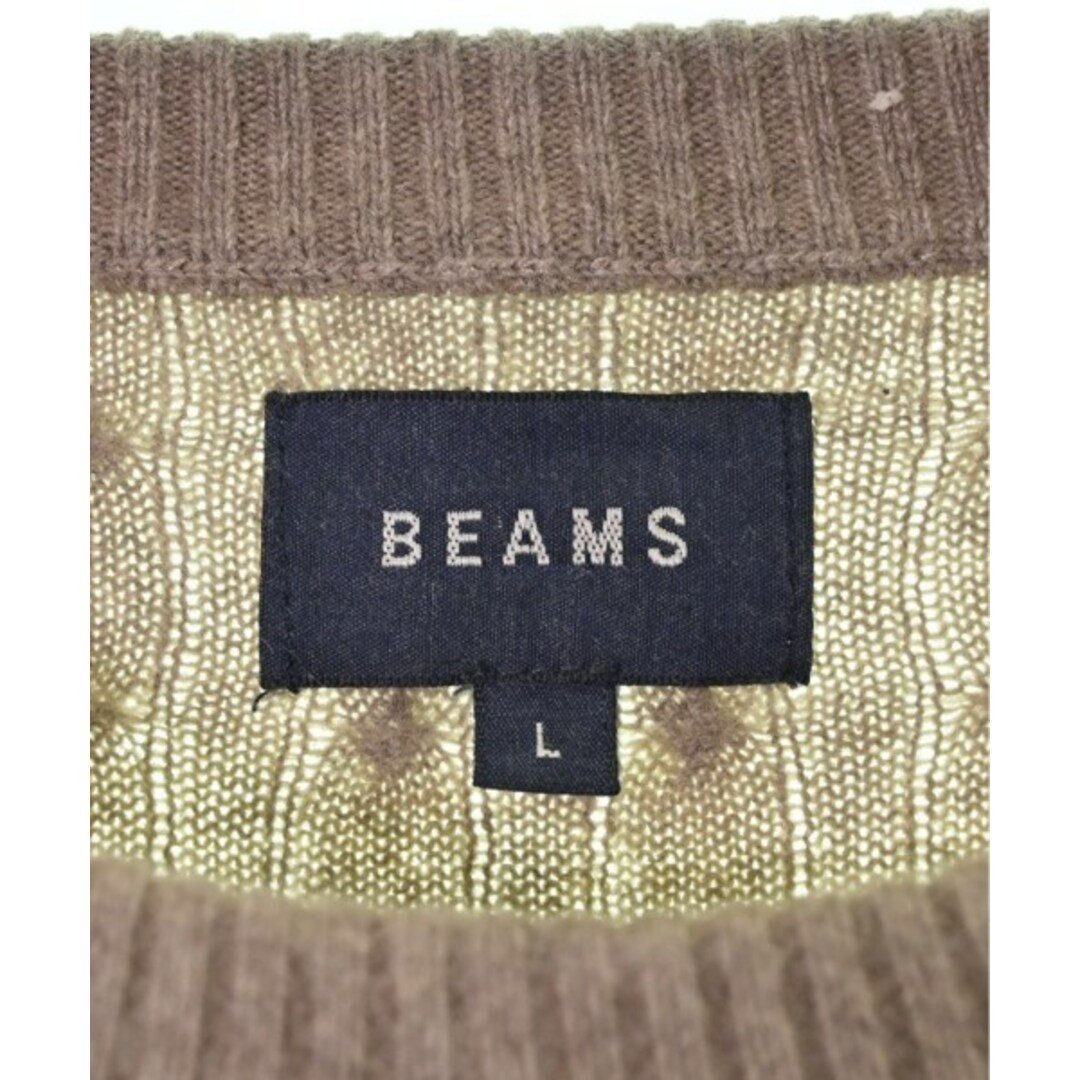 BEAMS(ビームス)のBEAMS ビームス ニット・セーター L ベージュ 【古着】【中古】 メンズのトップス(ニット/セーター)の商品写真