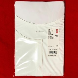 ユニクロ(UNIQLO)のユニクロWOMENエアリズムマエアキUネックT八分袖+白3XLサイズ(Tシャツ(長袖/七分))