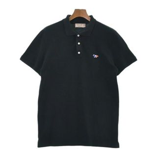 MAISON KITSUNE メゾンキツネ ポロシャツ M 黒 【古着】【中古】(ポロシャツ)