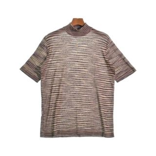 MISSONI ニット・セーター 54(XXL位) 紺x黄xベージュ(総柄)