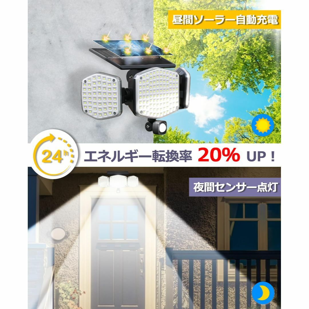 【2023最新】ソーラーライト 屋外 防水 センサーライト 2Way 埋め込み・ 2