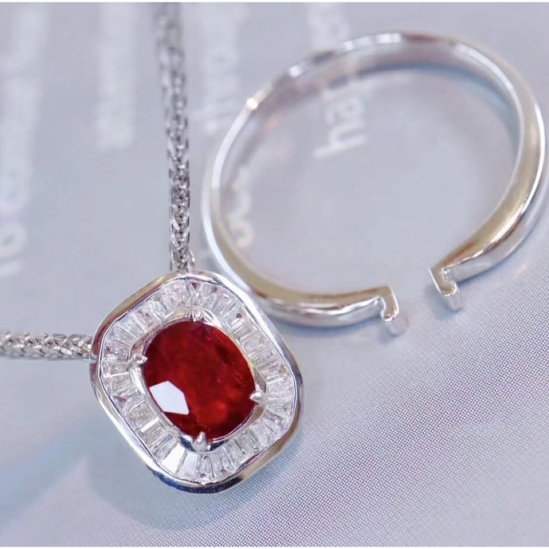 天然ルビー ダイヤ リング ペンダントトップ2Way1.36ct k18 ¥の通販 by