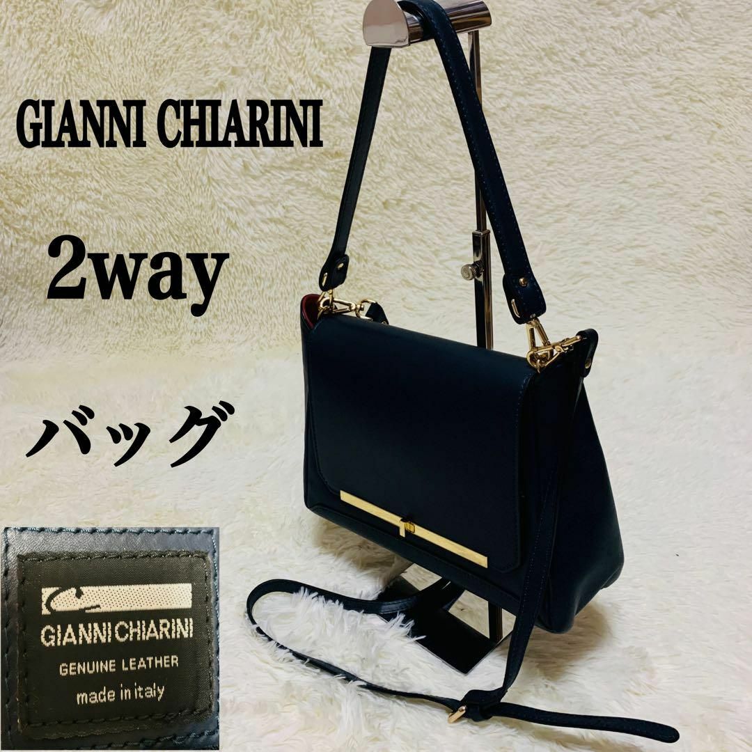 ジャンニノターロ ショルダーバッグ 2way レザー ゴールド金具