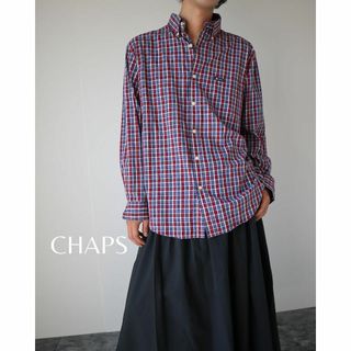 チャップス(CHAPS)の【CHAPS】チャップス ワンポイントロゴ チェック柄 ボタンダウン 長袖シャツ(シャツ)