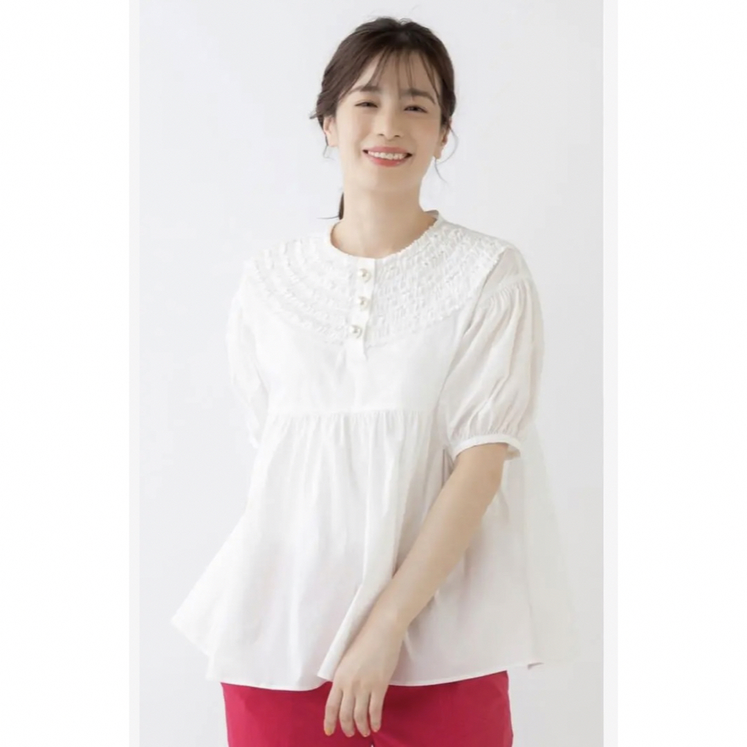新品同様 Sono ソーノ フリル パール ブラウス -