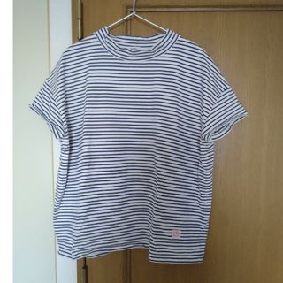 カイセイドウ(快晴堂)の快晴堂　11000円 半袖スタンド衿　紺生成りボーダー(Tシャツ(半袖/袖なし))