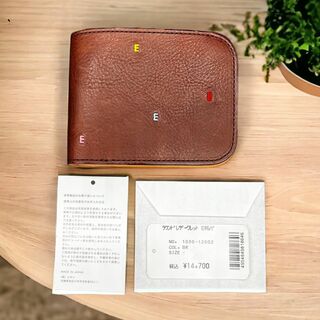 【新品】日本製　本革　天然皮革　2つ折り財布　レザーウォレット　茶色
