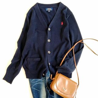 ポロラルフローレン(POLO RALPH LAUREN)のポロラルフローレン コットンニット カーディガン ポニー紺 サイズL br6(カーディガン)