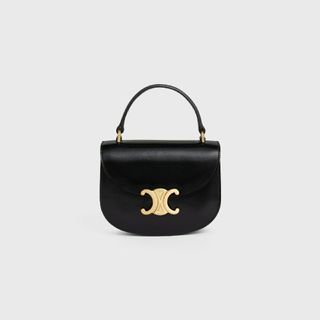 セリーヌ(celine)のりり様専用ミニブザストリオンフ/シャイニーカーフスキン ブラック(ショルダーバッグ)