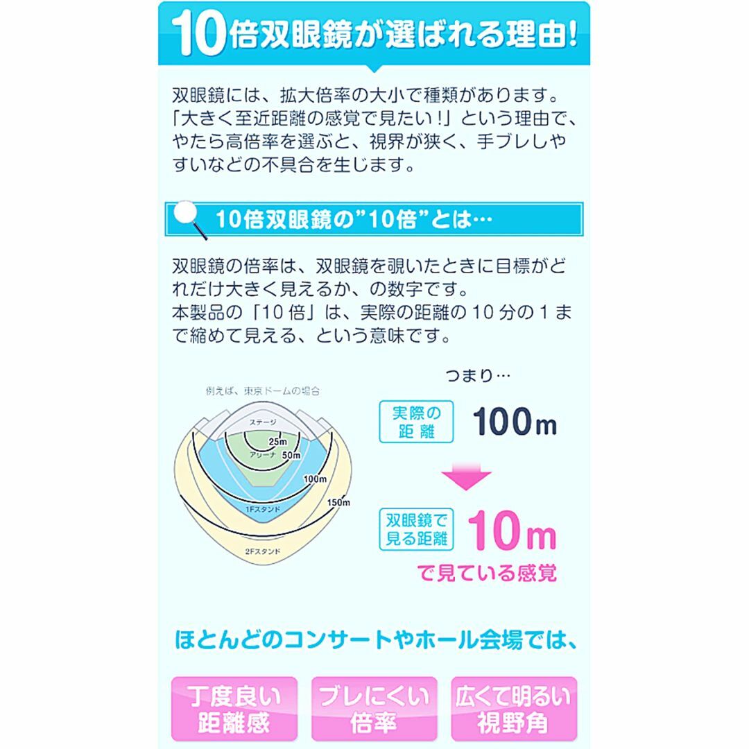 双眼鏡 高倍率 コンサート 望遠鏡 10×22 コンサート ライブ用 10倍 高 2