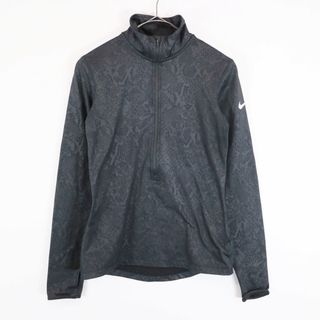 ナイキ(NIKE)のNIKE ナイキ DRY-FIT ハーフジップ ジャージ アウトドア キャンプ スポーツ テック系 ブラック (メンズ S) 中古 古着 N5623(その他)