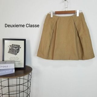 ドゥーズィエムクラス(DEUXIEME CLASSE)のドゥーズィエムクラス台形タック入りコットンスカート38Mライトブラウン(ひざ丈スカート)