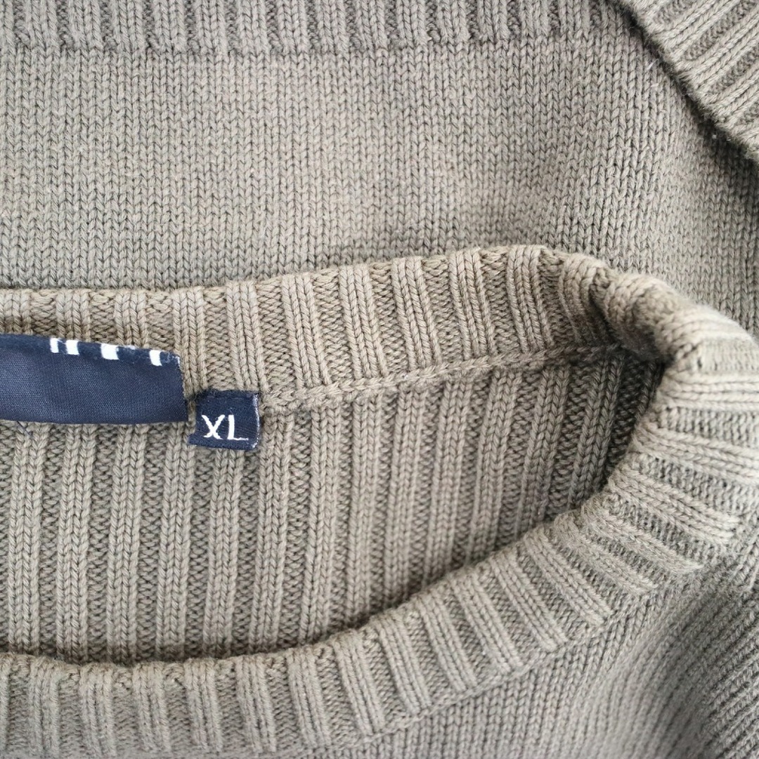 QUIKSILVER(クイックシルバー)のQuiksilver クイックシルバー クルーネック セーター 刺繍  アウトドア  ストリート オリーブ (メンズ XL) 中古 古着 N5694 メンズのトップス(ニット/セーター)の商品写真