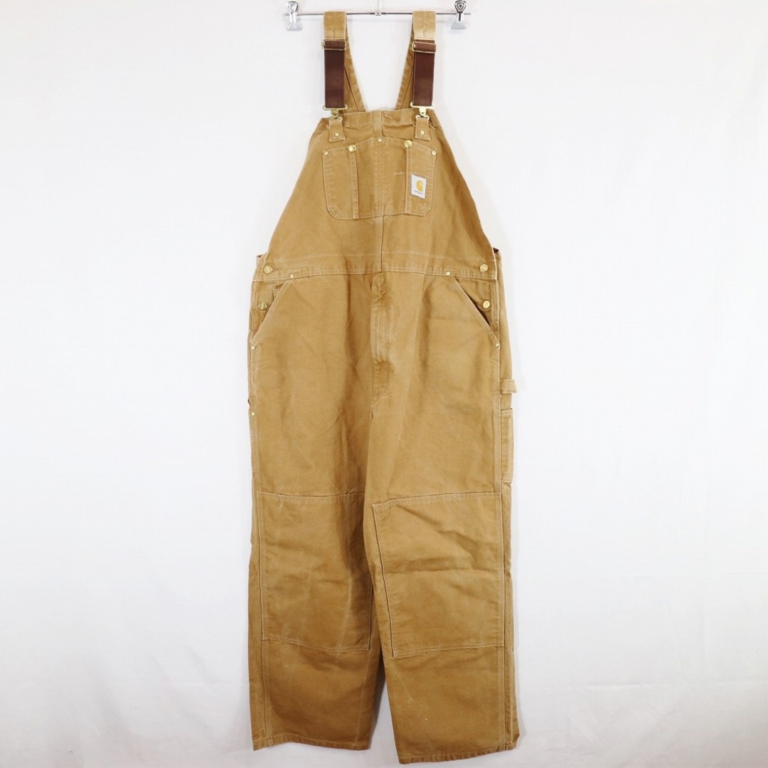 carhartt(カーハート)のSALE/ 2000年代 メキシコ製 Carhartt Bib Carpenter Overalls ワーク ストリート ダック地 ブラウン系 (メンズ 46×32) 中古 古着 N5700 メンズのパンツ(サロペット/オーバーオール)の商品写真