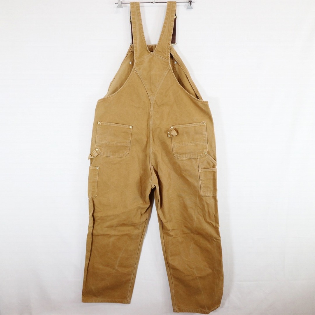 carhartt(カーハート)のSALE/ 2000年代 メキシコ製 Carhartt Bib Carpenter Overalls ワーク ストリート ダック地 ブラウン系 (メンズ 46×32) 中古 古着 N5700 メンズのパンツ(サロペット/オーバーオール)の商品写真