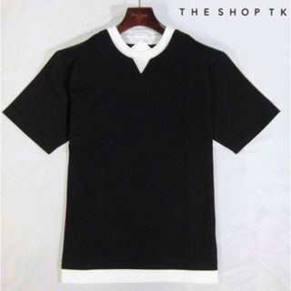 ザショップティーケー(THE SHOP TK)の【THE SHOP TK/タケオキクチ】キーネックフェイクレイヤードカットソー黒(Tシャツ/カットソー(七分/長袖))