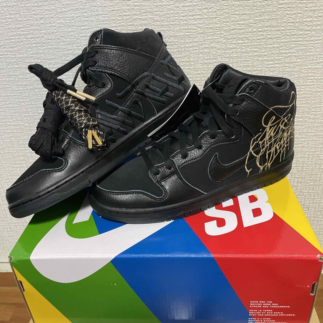 Faust × Nike SB Dunk High Black and MG靴/シューズ