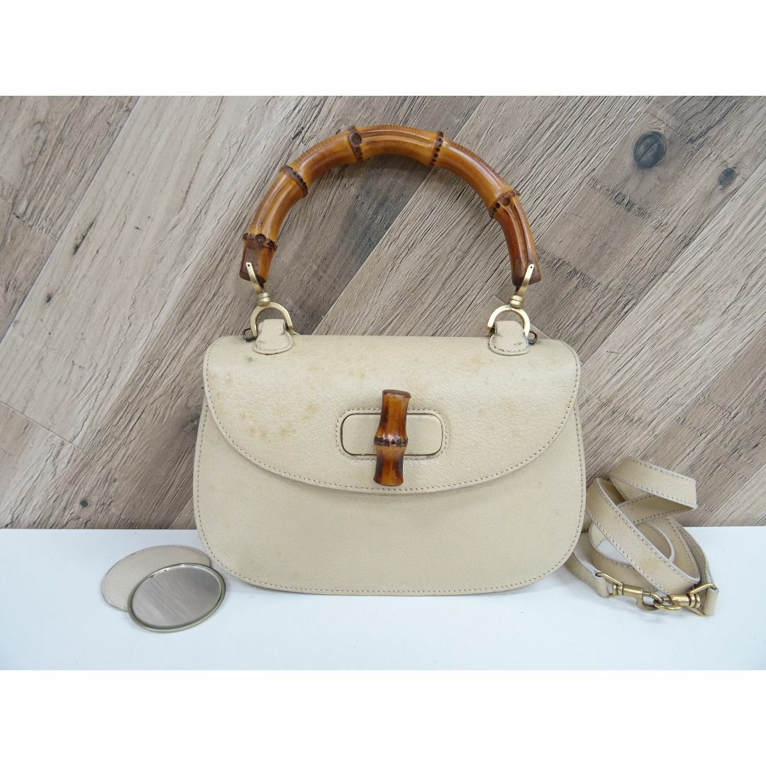 GUCCI - M船002 / GUCCI ハンドバッグ ショルダー 2way バンブー レザー